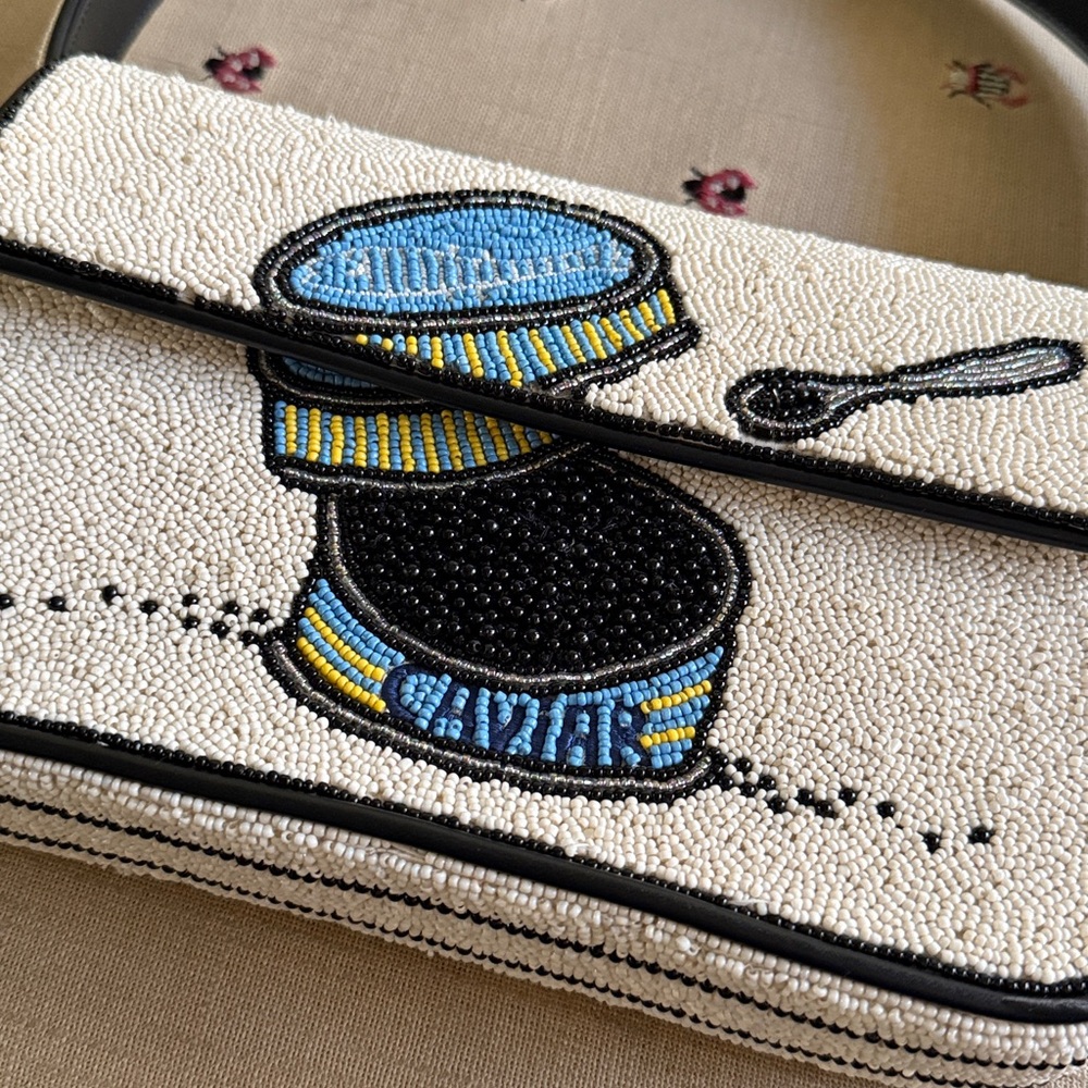 LIKE NEW STAUD Tommy Beaded Bag, Caviar Dreams - Picture 5 of 10